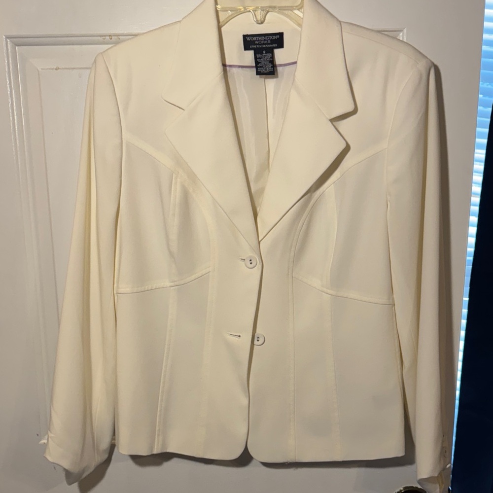 Worthington Works White Cream Women's Blazer